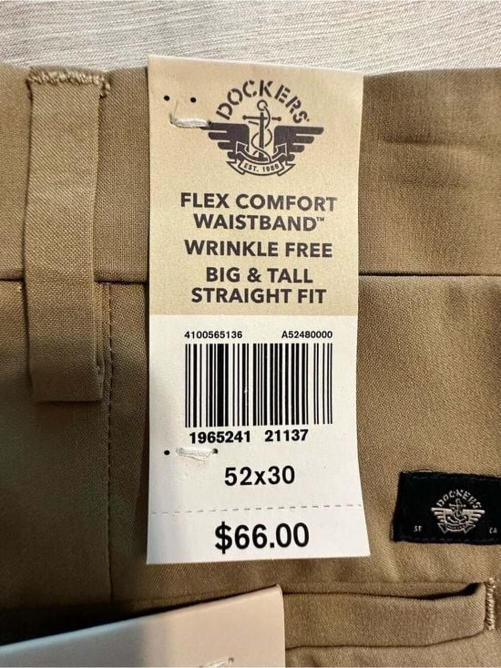 Dockers Big & Tall Straight Fit Khaki Jacket 52x30